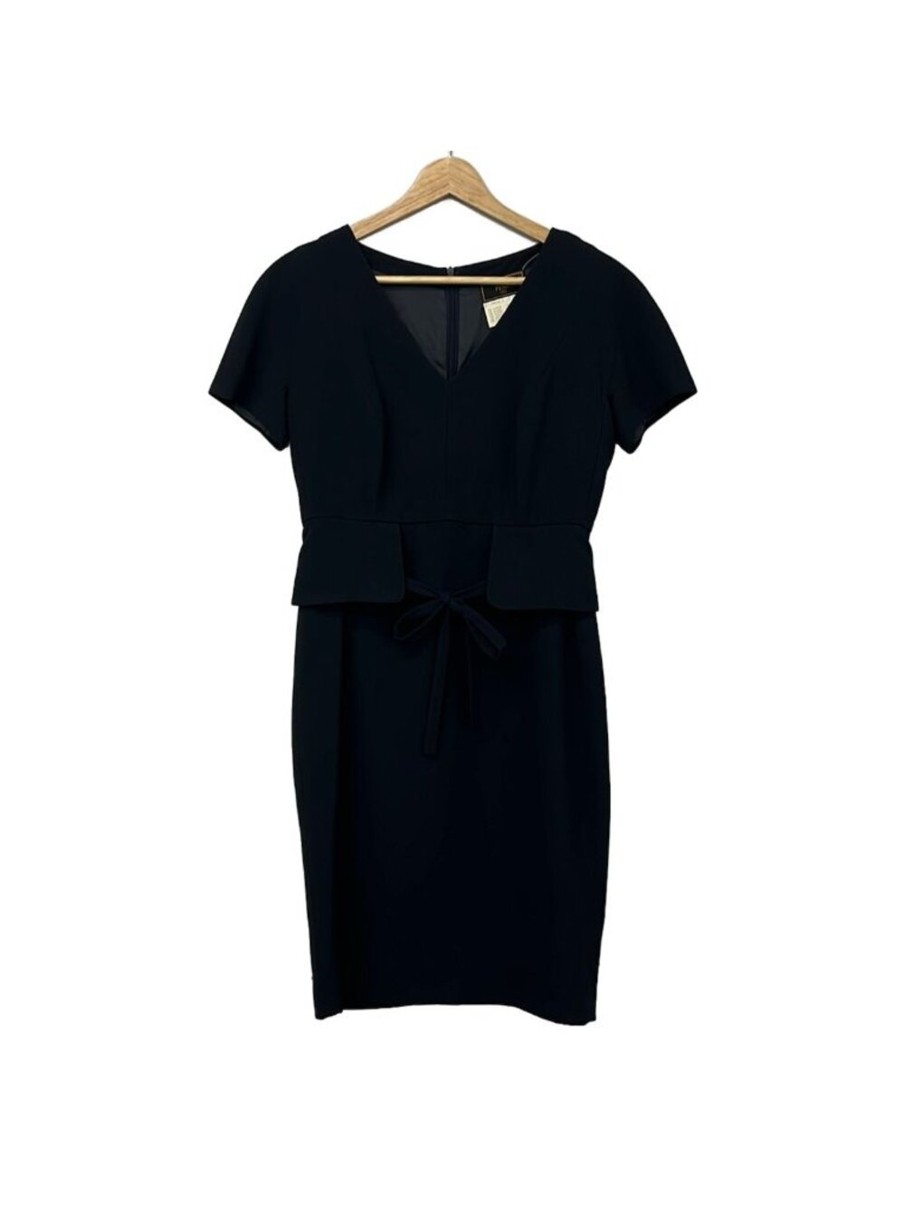 Fendi Dress US 6 Dark Navy V-neck Short Sleeve Long Length